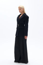 Self-Belted Double Breasted Jacket